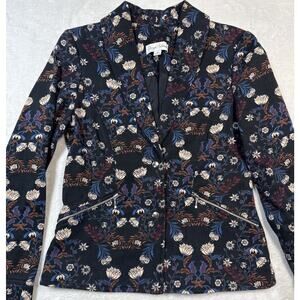 Deryn Schmidt Vine&Floral Tailored Pocketed Cropped Blazer New Zealand Size 10